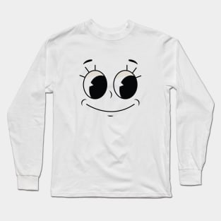 retro cartoon face Long Sleeve T-Shirt